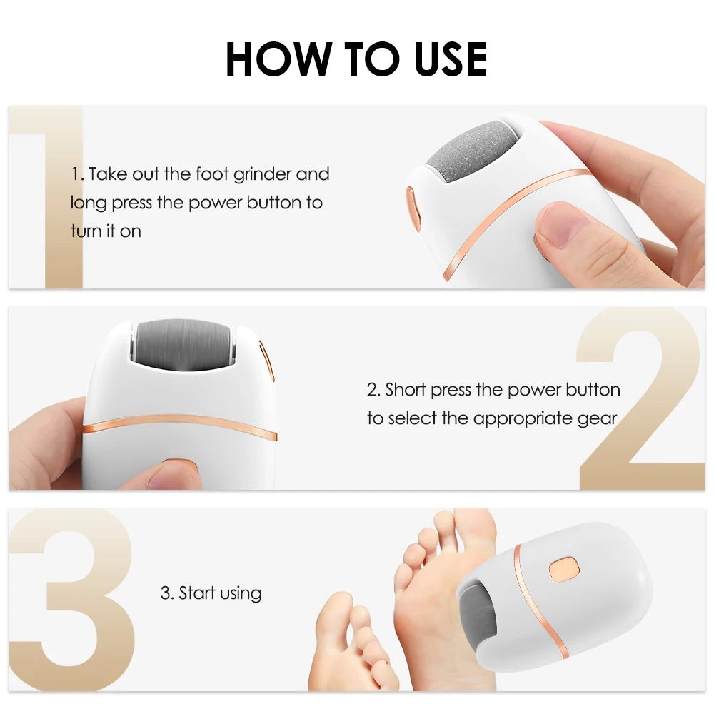 Smerigliatrice Elettrica per Piedi con Illuminazione LED e Ricarica USB | Cura Profonda per Pelle Morta e Calli 5
