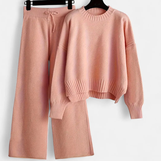 Sofia | Completo Donna Elegante in Maglia con Pantaloni a Gamba Larga 0