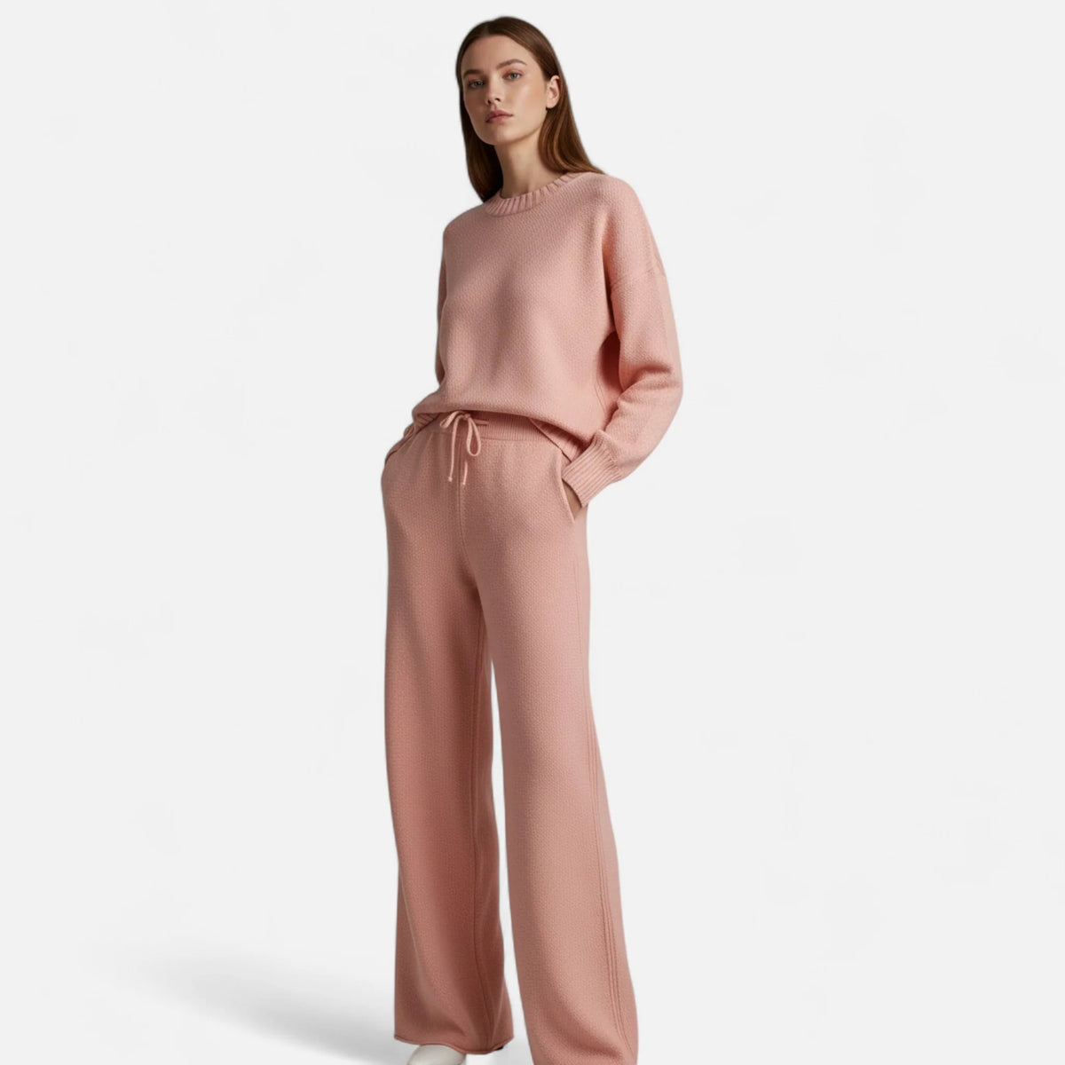 Sofia | Completo Donna Elegante in Maglia con Pantaloni a Gamba Larga 1