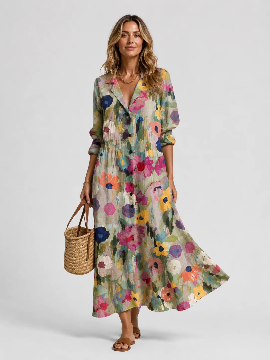 Sofia | Elegante Abito Camicia Stampato Leggero per Donna 3