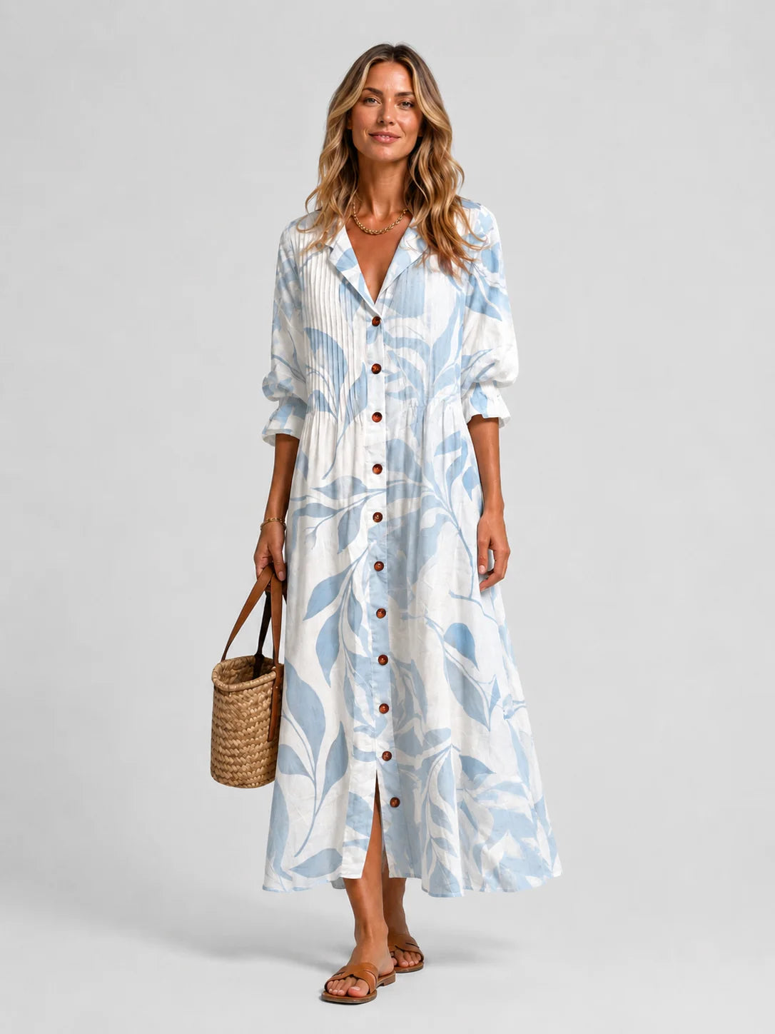 Sofia | Elegante Abito Camicia Stampato Leggero per Donna 6