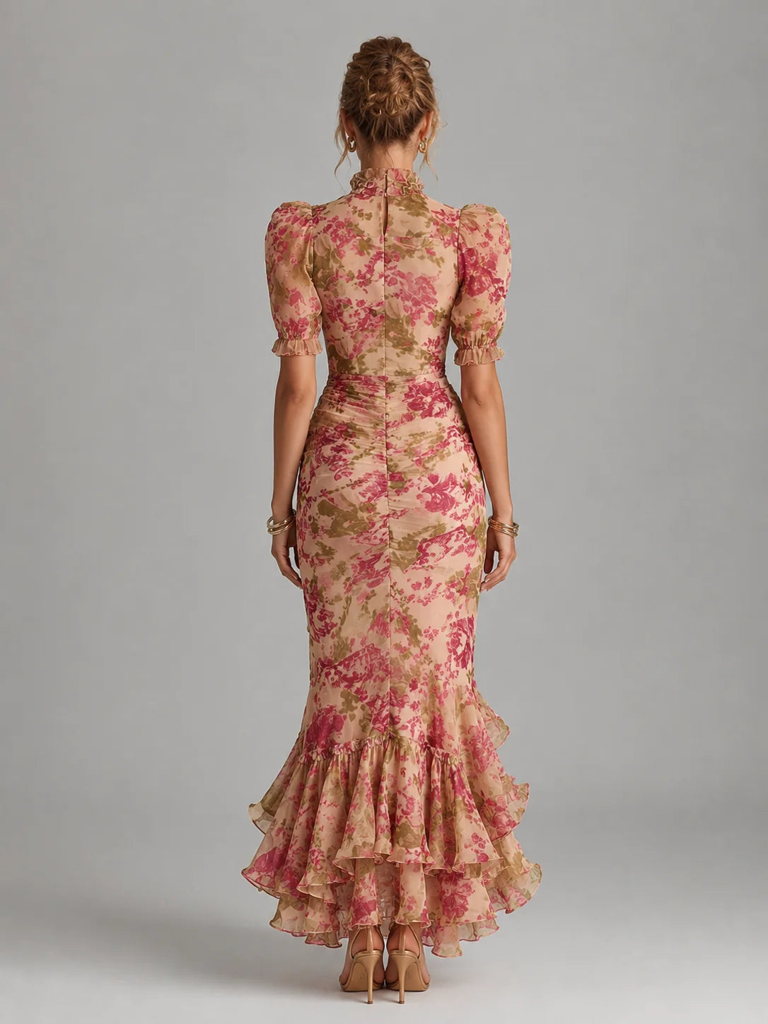 Sofia | Elegante Abito Cerimonia Maxi in Chiffon Floreale 1