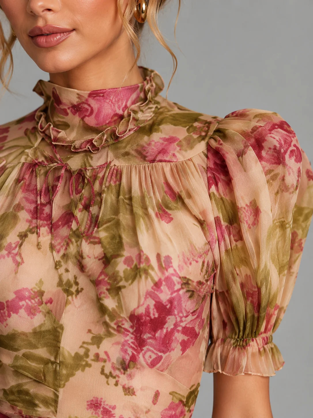 Sofia | Elegante Abito Cerimonia Maxi in Chiffon Floreale 3