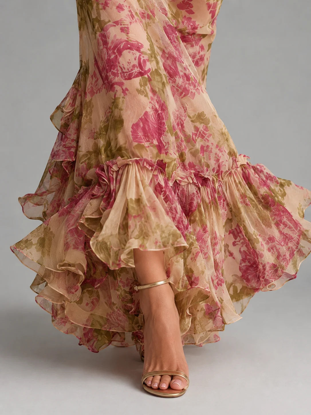 Sofia | Elegante Abito Cerimonia Maxi in Chiffon Floreale 4