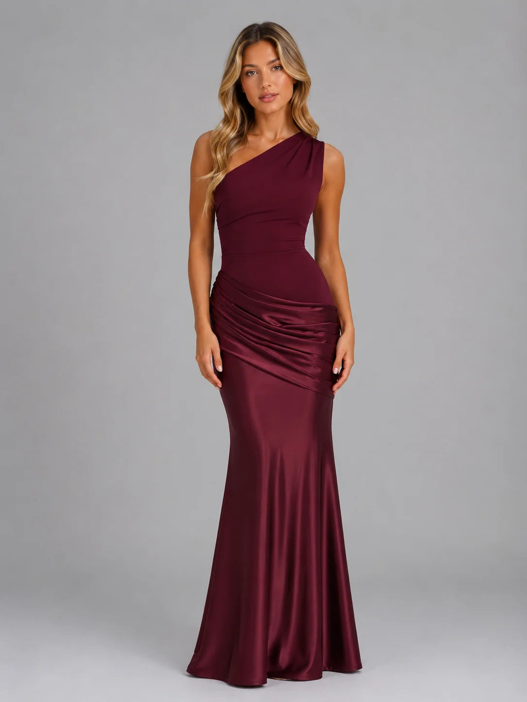 Sofia | Elegante Abito Maxi Satinato con Spalla Scoperta per Cerimonia Donna 7