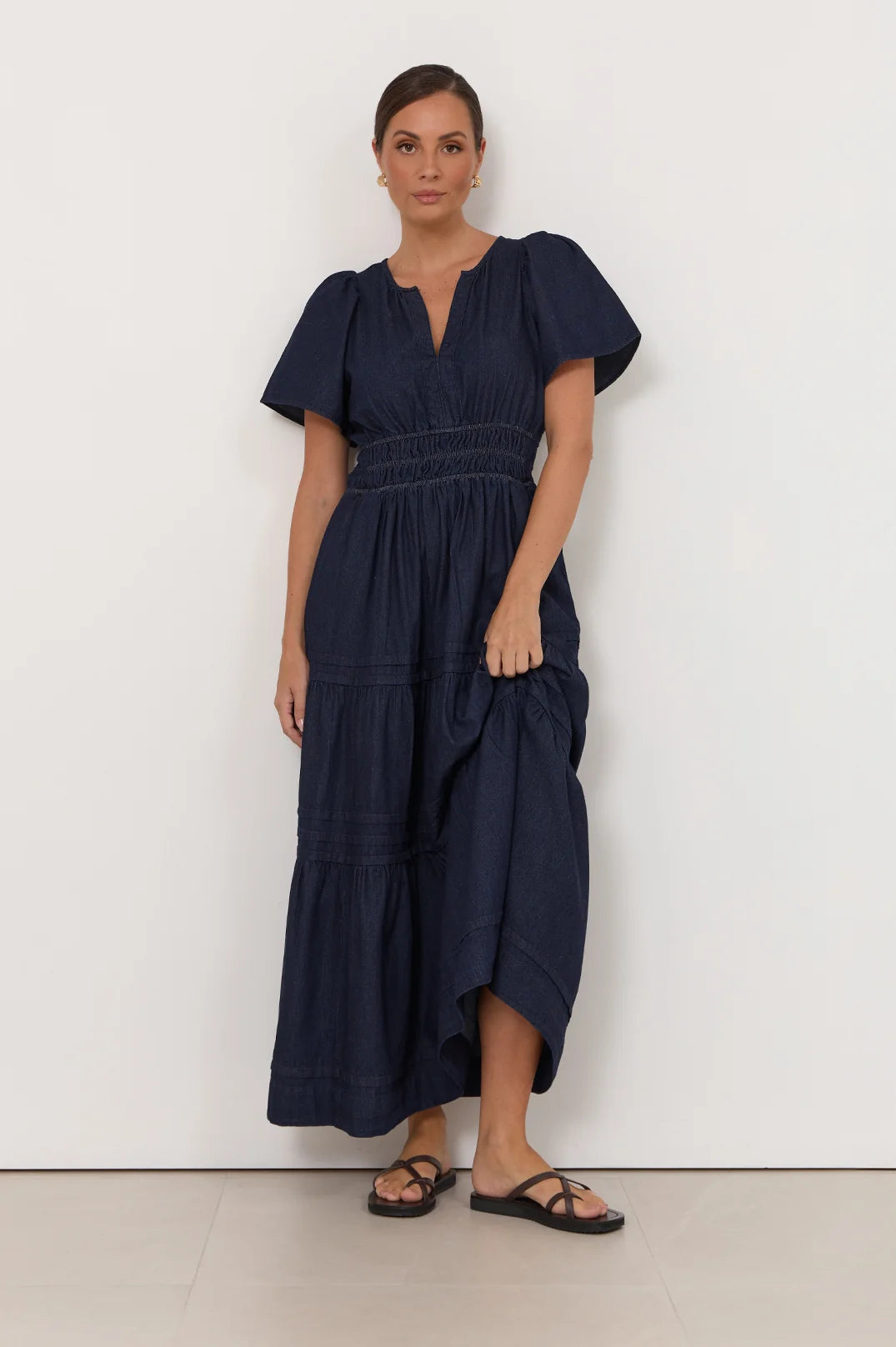 Sofia | Elegante Abito Maxi in Denim Leggero per Donna 0