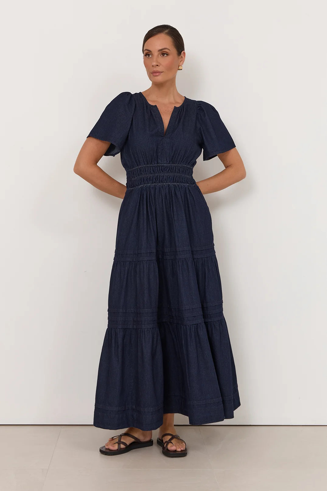 Sofia | Elegante Abito Maxi in Denim Leggero per Donna 2