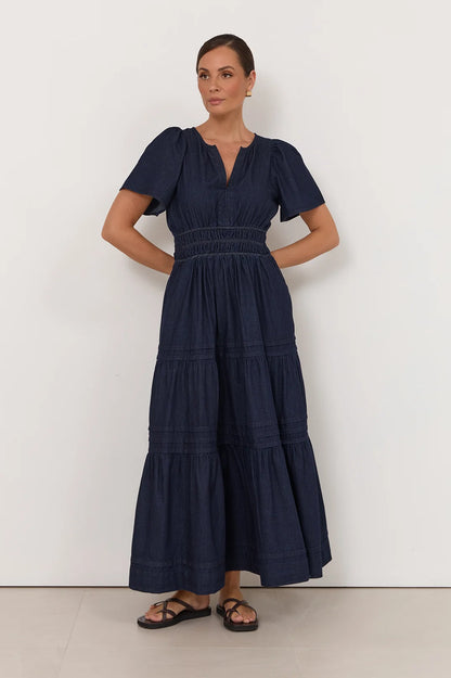 Sofia | Elegante Abito Maxi in Denim Leggero per Donna 2