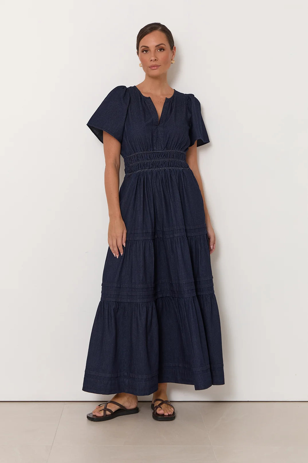 Sofia | Elegante Abito Maxi in Denim Leggero per Donna 3