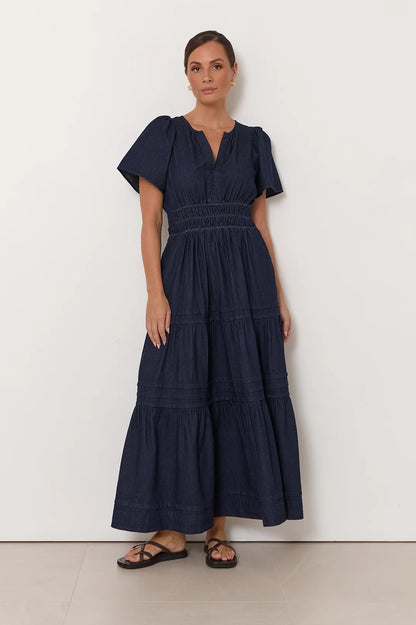 Sofia | Elegante Abito Maxi in Denim Leggero per Donna 3
