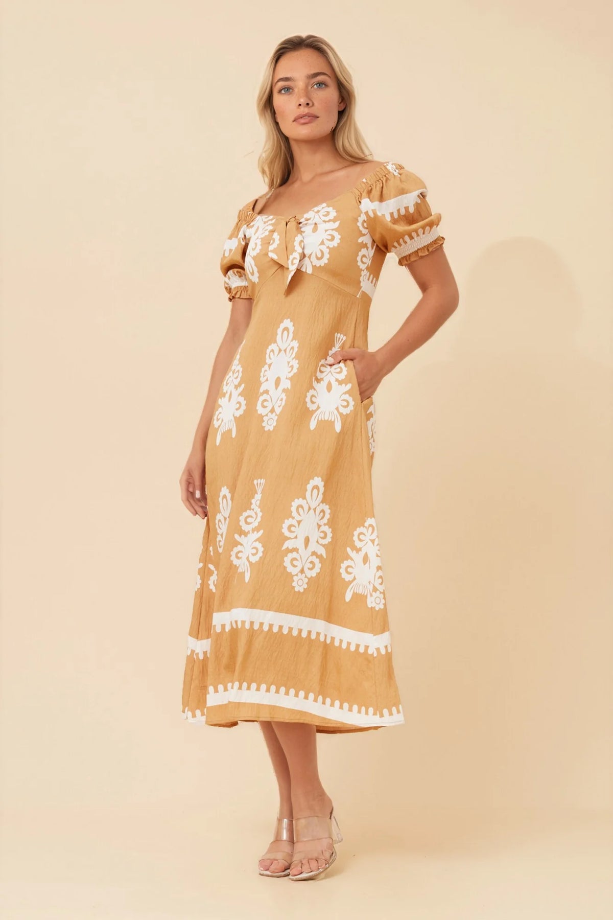 Sofia | Elegante Abito Midi Boho con Fiocco per Donna 3