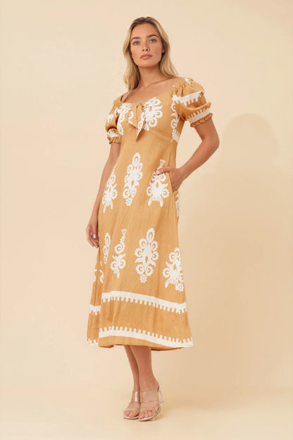 Sofia | Elegante Abito Midi Boho con Fiocco per Donna 3