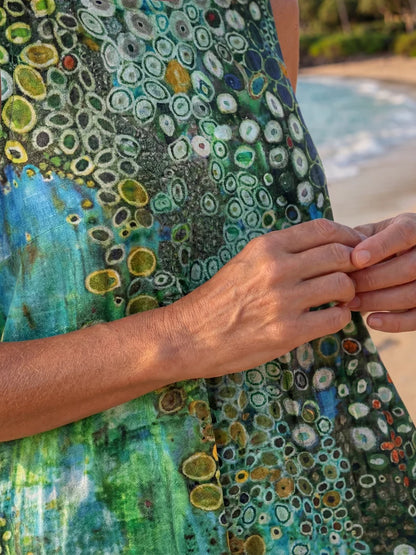 Sofia | Elegante Abito Midi Donna con Motivo Astratto e Senza Maniche 3