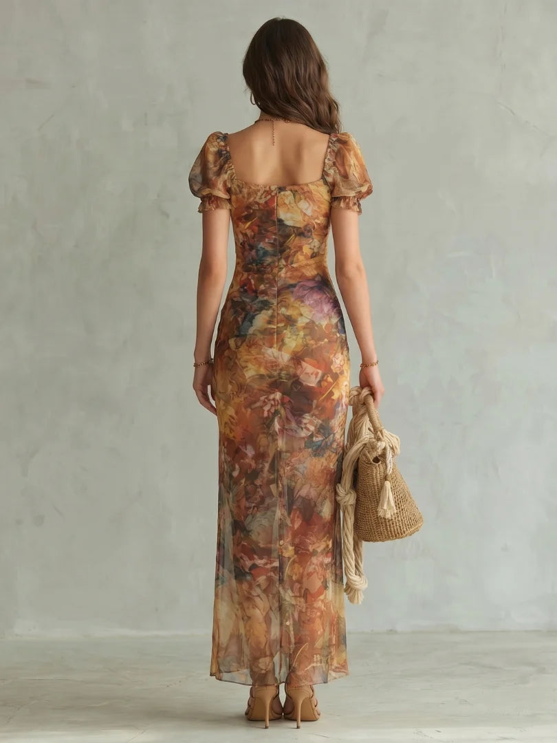 Sofia | Elegante Abito Midi con Maniche Ruffle per Cerimonia 3