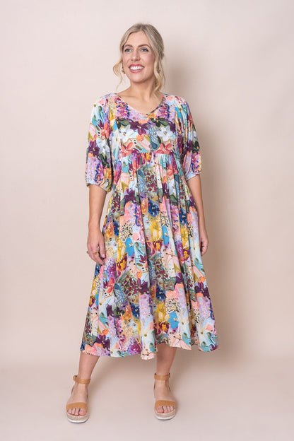 Sofia | Elegante Abito Midi con Stampa Floreale e Maniche 3/4 3