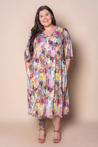 Sofia | Elegante Abito Midi con Stampa Floreale e Maniche 3/4 7