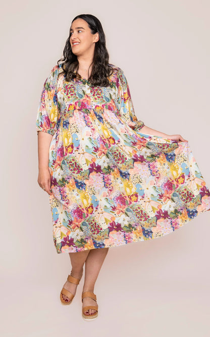 Sofia | Elegante Abito Midi con Stampa Floreale e Maniche 3/4 8