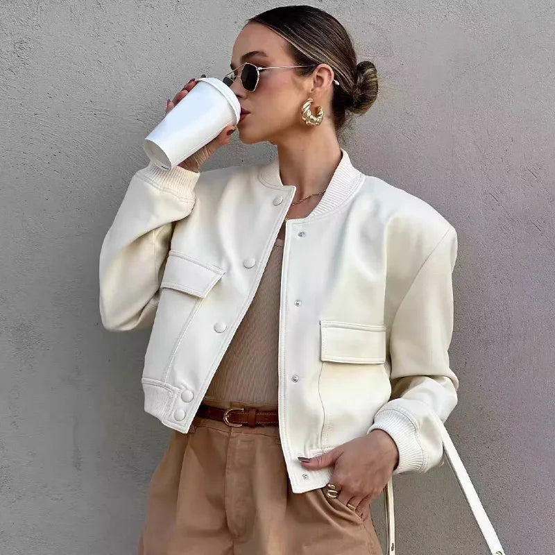 Sofia | Elegante Bomber Nero In Pelle Donna 1