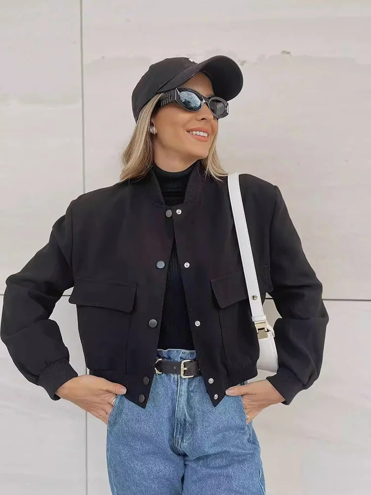 Sofia | Elegante Bomber Nero In Pelle Donna 6