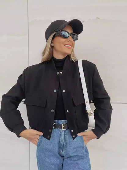 Sofia | Elegante Bomber Nero In Pelle Donna 6