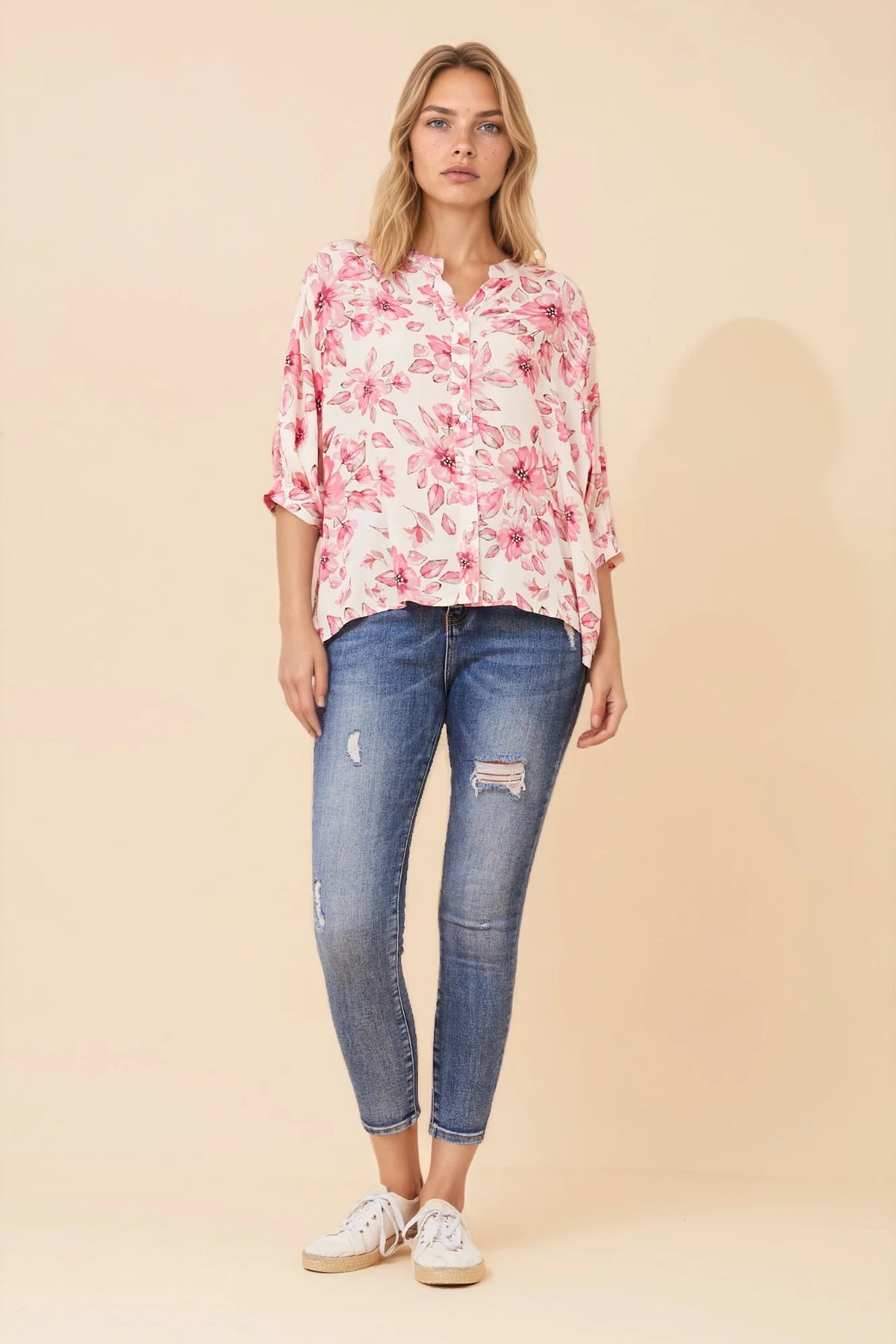 Sofia | Elegante Camicetta Floreale Casual con Maniche 3/4 3