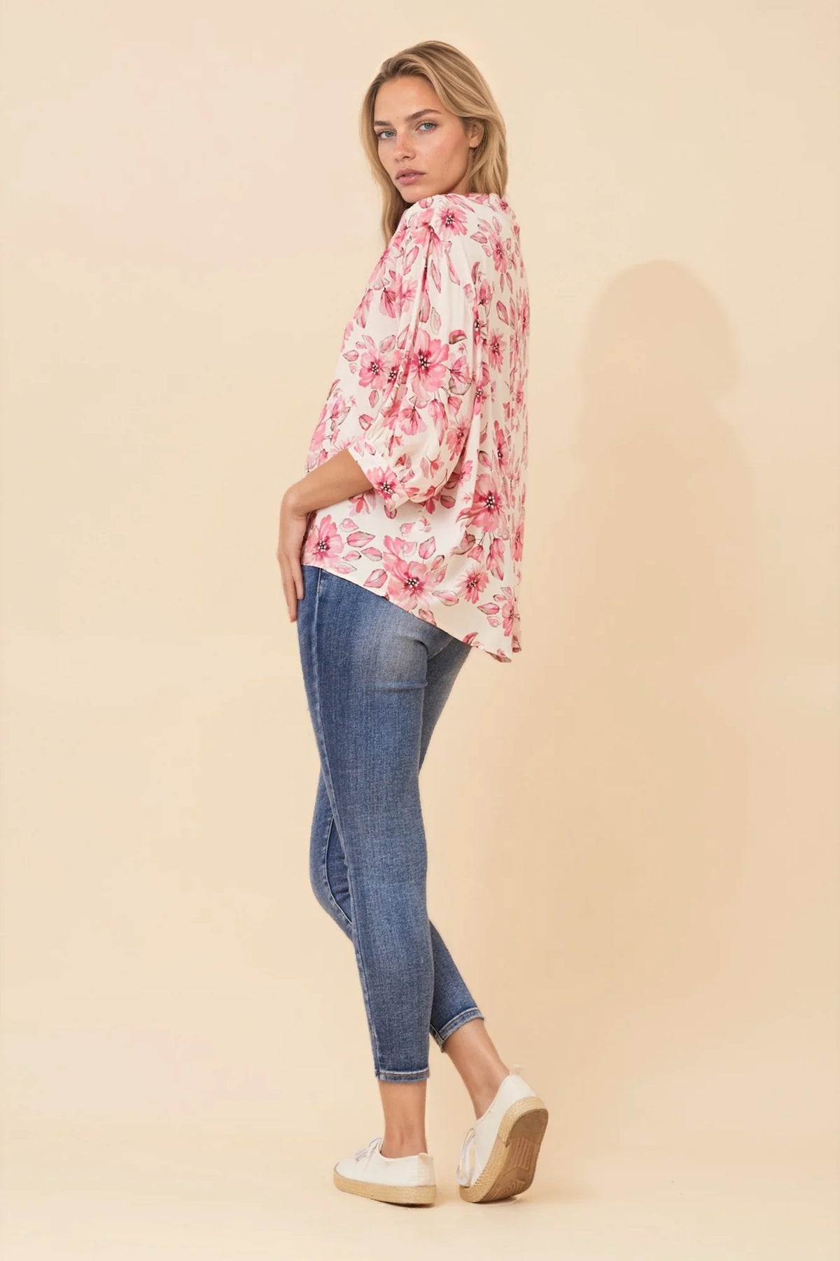Sofia | Elegante Camicetta Floreale Casual con Maniche 3/4 4