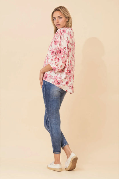 Sofia | Elegante Camicetta Floreale Casual con Maniche 3/4 4