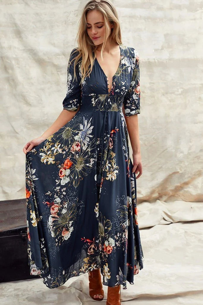 Sofia | Elegante Maxi Abito A-Line con Schiena in Pizzo per Cerimonia 0