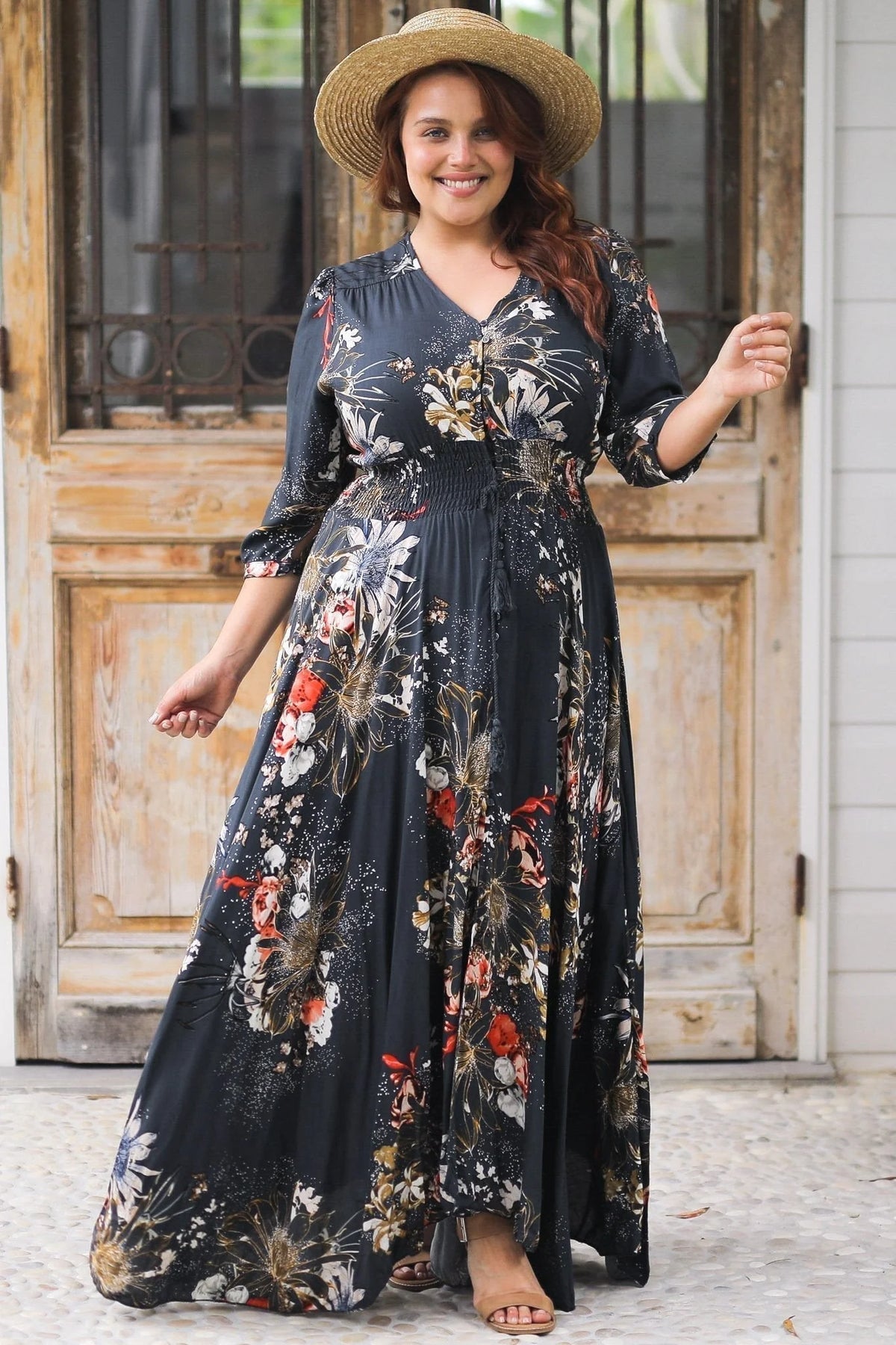 Sofia | Elegante Maxi Abito A-Line con Schiena in Pizzo per Cerimonia 1