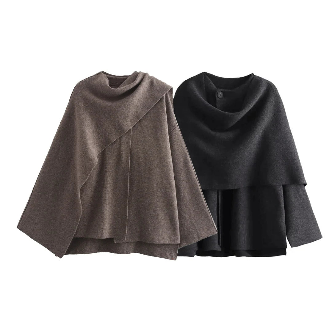 Sofia | Elegante Poncho Invernale Asimmetrico Donna 8