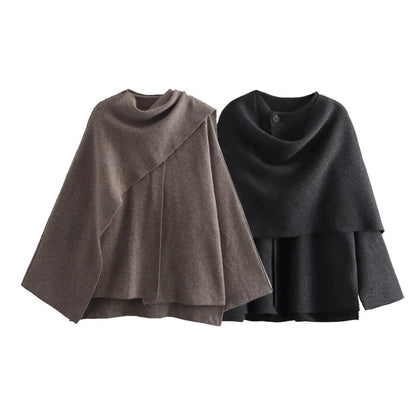 Sofia | Elegante Poncho Invernale Asimmetrico Donna 8