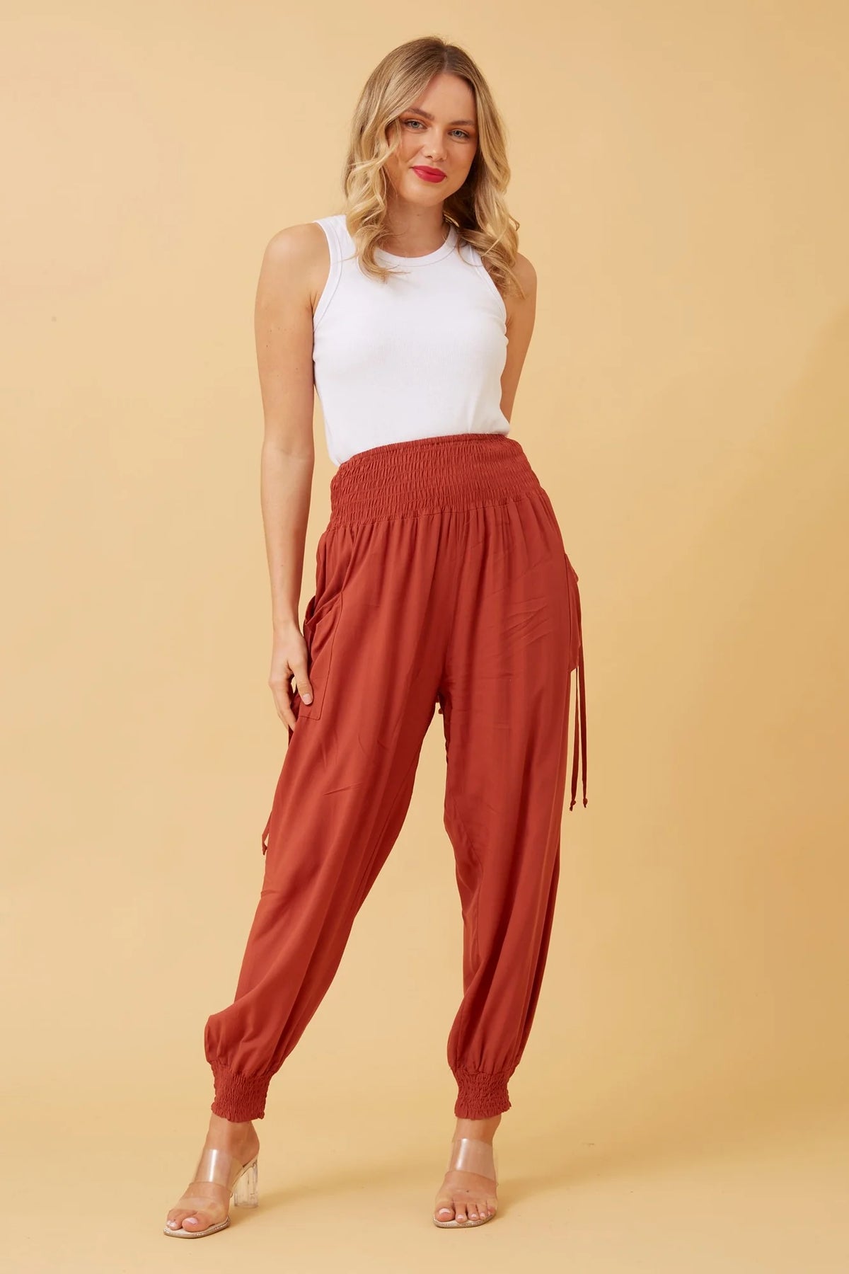 Sofia | Eleganti Pantaloni Harem Donna Estivi con Vita Elastico e Tasche 10
