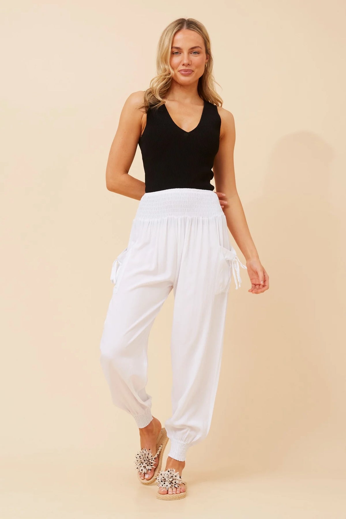 Sofia | Eleganti Pantaloni Harem Donna Estivi con Vita Elastico e Tasche 12