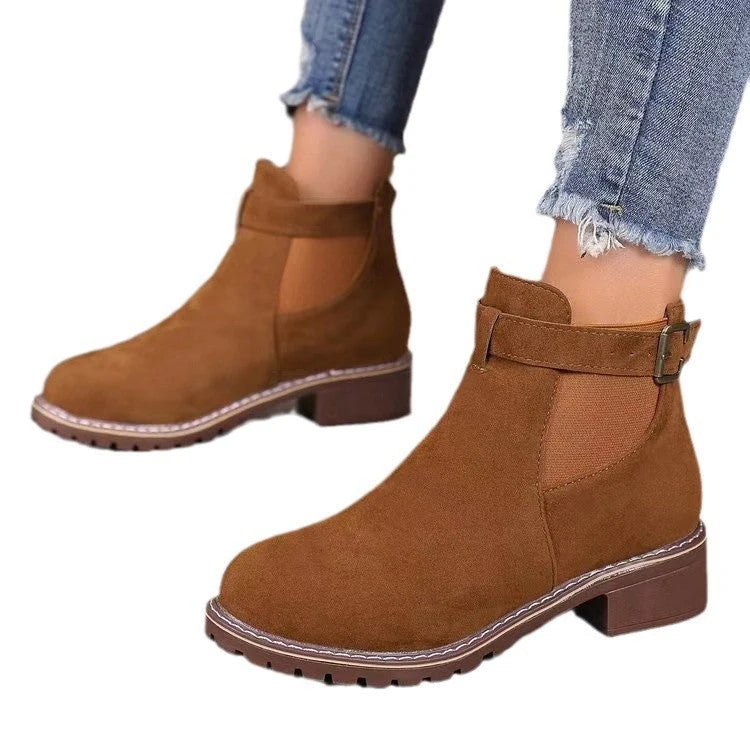 Sofia | Eleganti Stivaletti Chelsea Bassi per Donna con Tacco Robusto e Inserti Elastici 5