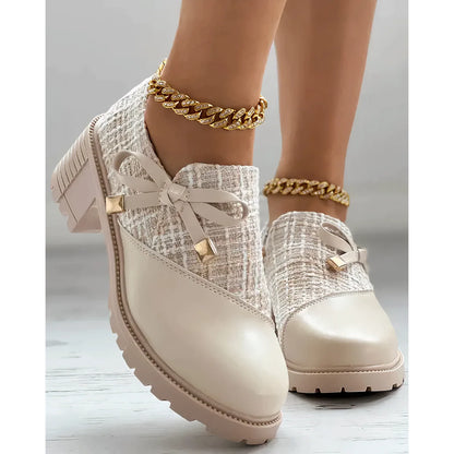 Sofia | Eleganti Stivaletti Donna in Tweed con Tacco a Blocco 1