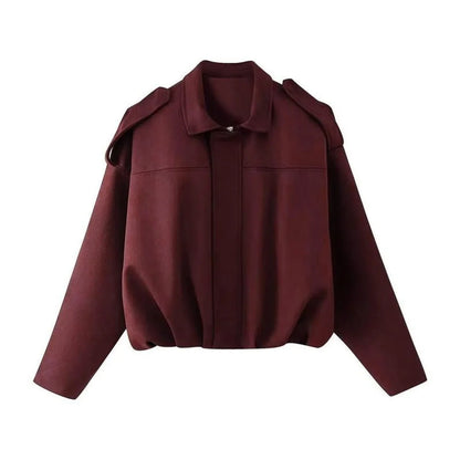 Sofia | Oversize Giacca Bomber in Finta Pelle Scamosciata Donna 2