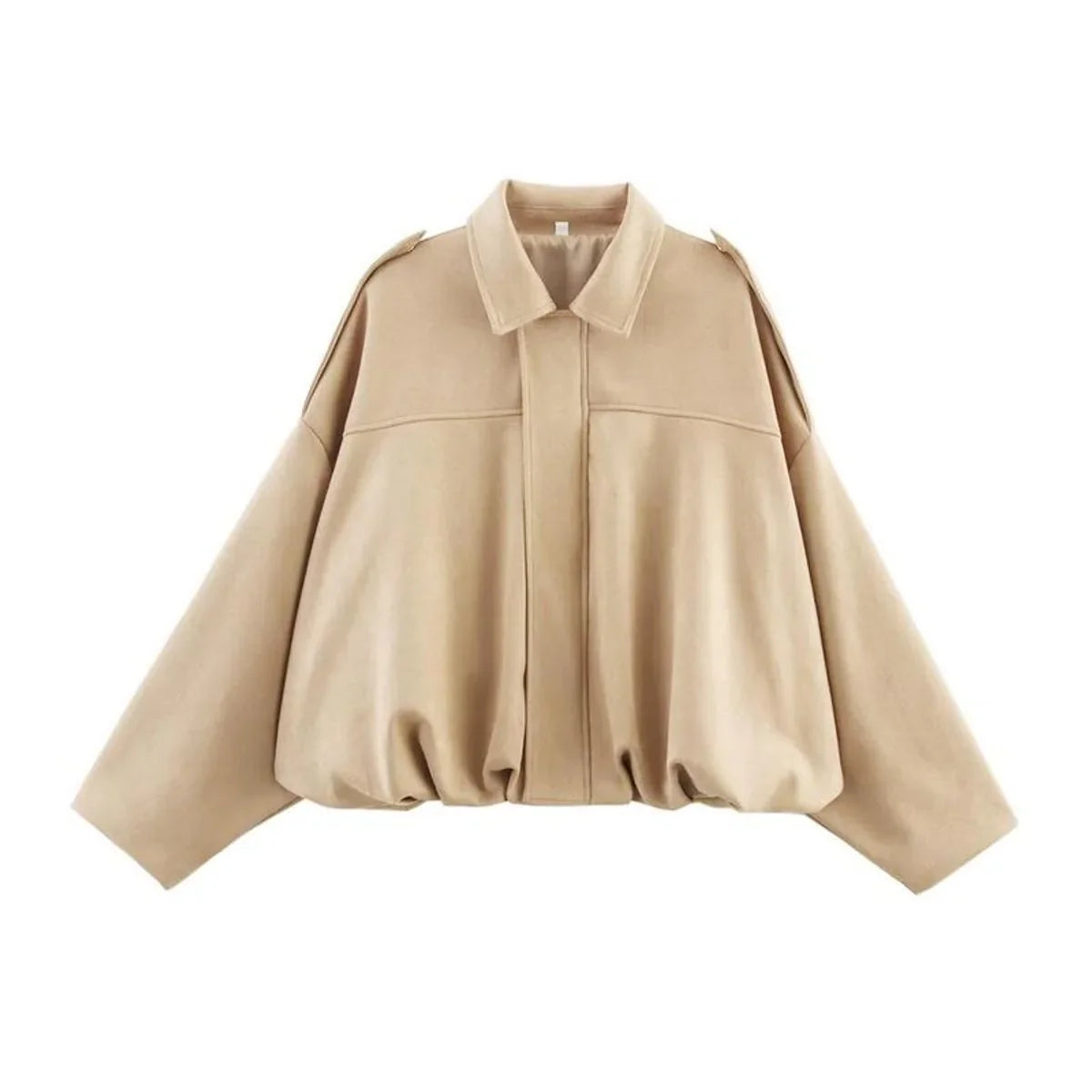 Sofia | Oversize Giacca Bomber in Finta Pelle Scamosciata Donna 4