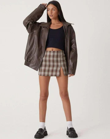 Sophia | Classica Giacca in Pelle Oversize Autunnale con Colletto 2