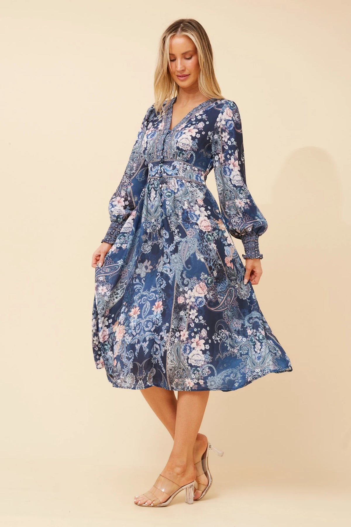 Sophia | Elegante Abito Midi con Stampa Arabesque 5