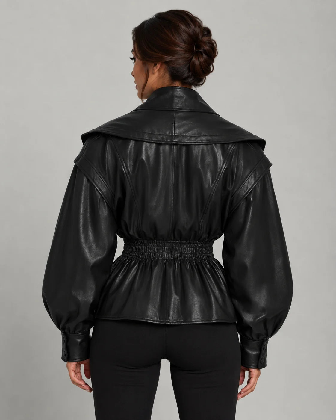 Sophia | Elegante Giacca Peplum in Ecopelle per Donna 4