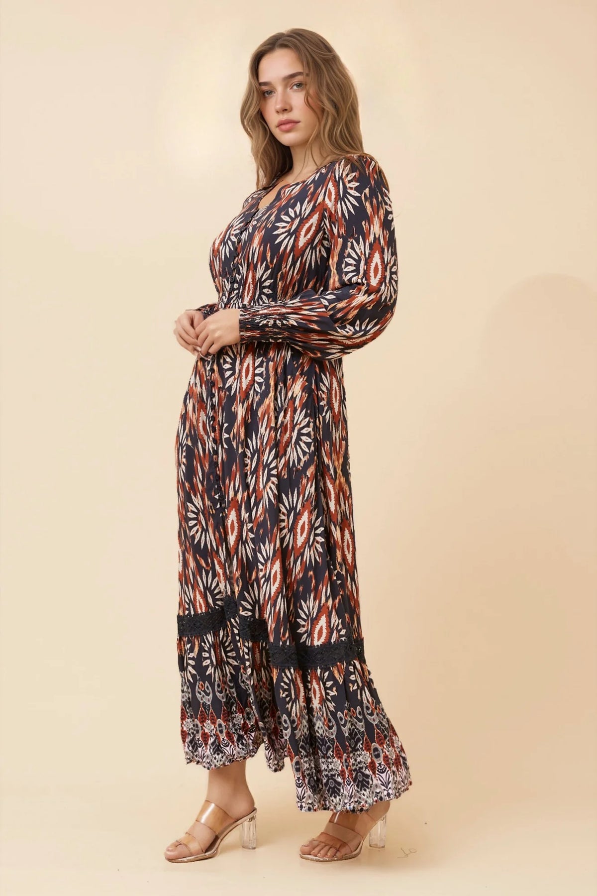 Sophia | Elegante Maxi Dress Boho con Maniche Lunghe 5