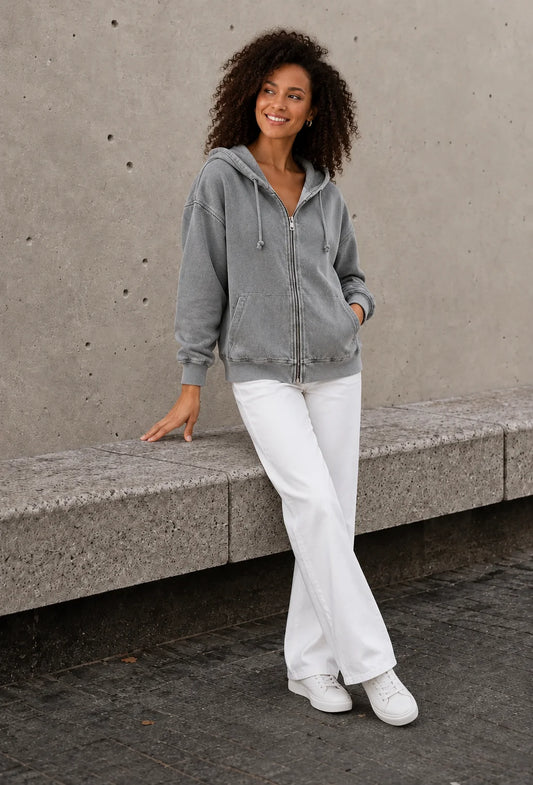 Sophia | Felpa Lavata con Cappuccio Casual da Donna 0