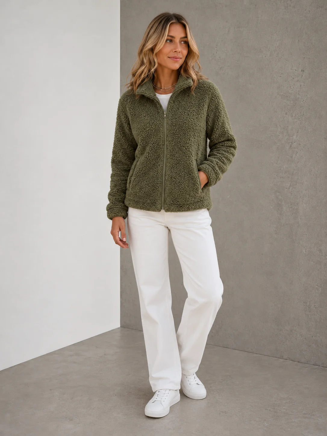 Sophie | Accogliente Giacca Invernale Donna Teddy con Collo Alto 1