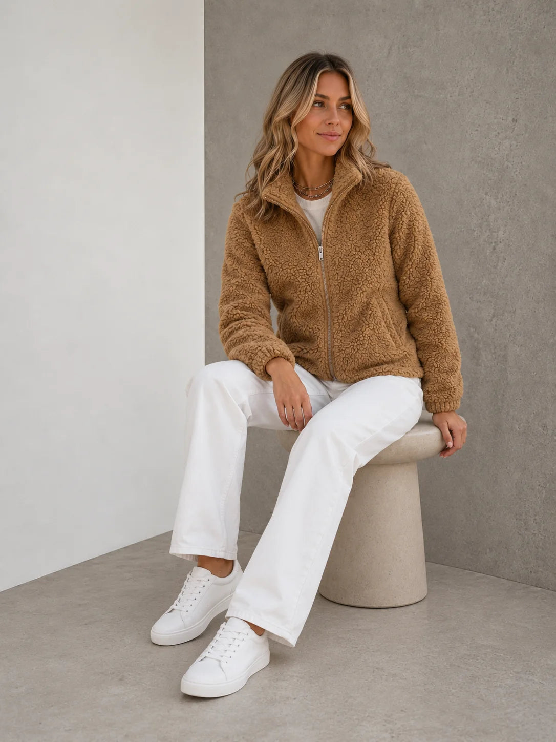 Sophie | Accogliente Giacca Invernale Donna Teddy con Collo Alto 2