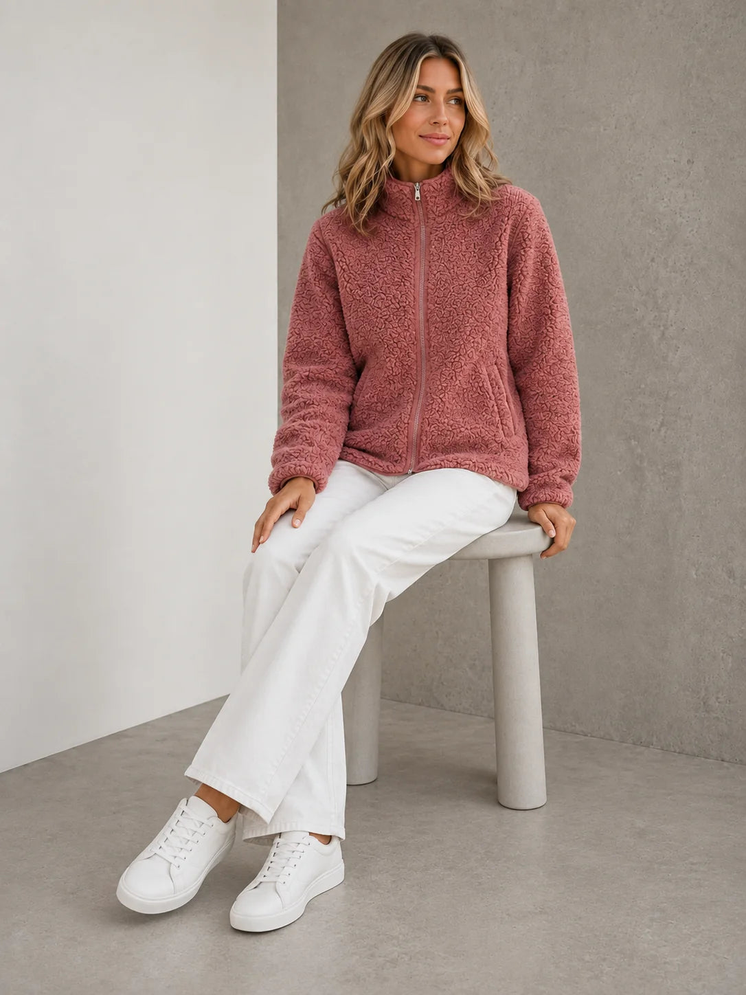 Sophie | Accogliente Giacca Invernale Donna Teddy con Collo Alto 3