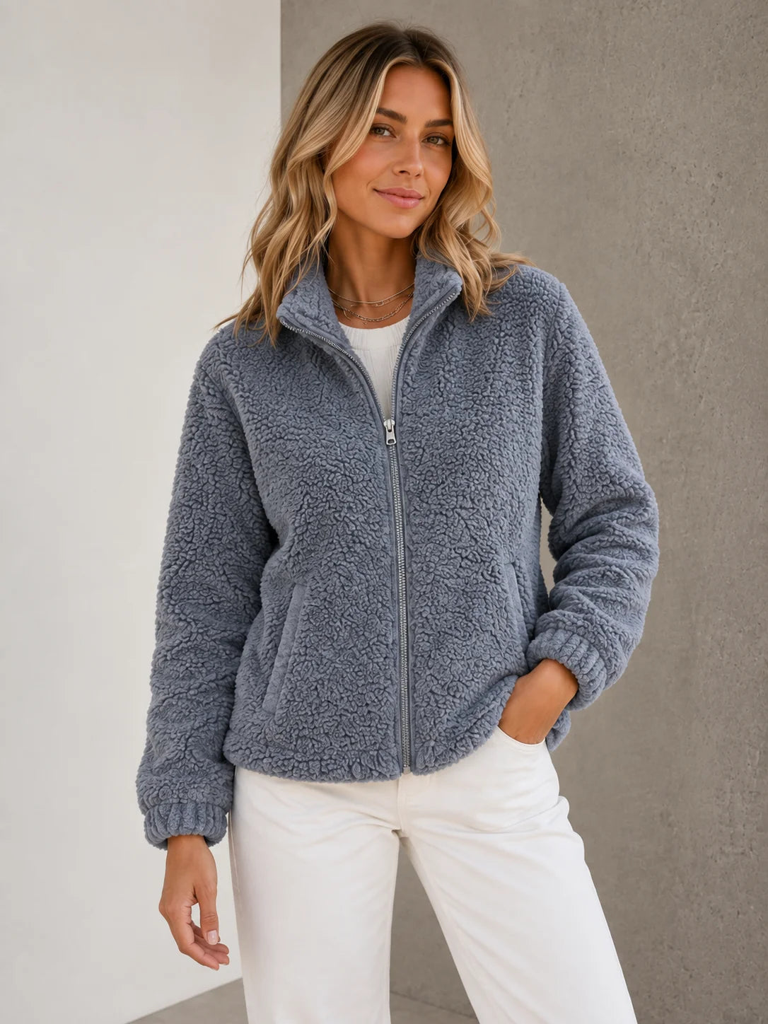 Sophie | Accogliente Giacca Invernale Donna Teddy con Collo Alto 4