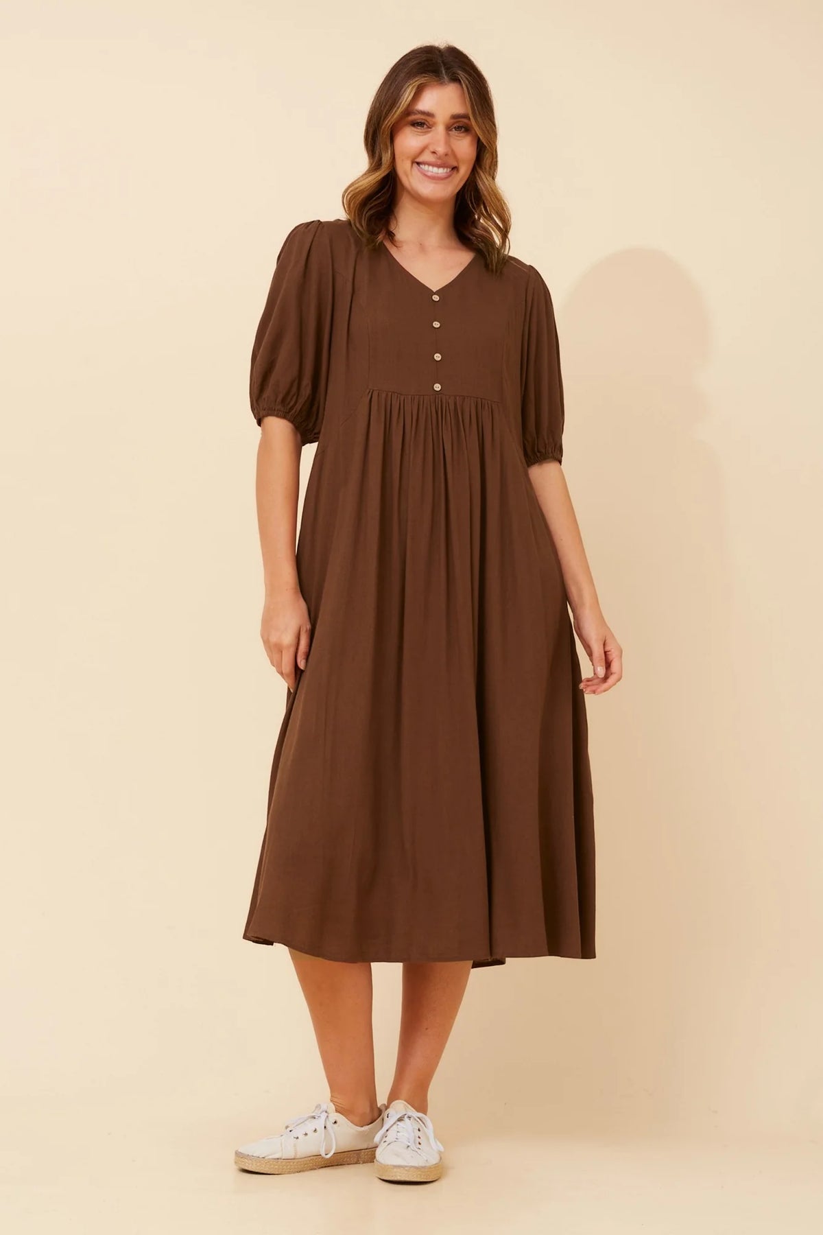 Sophie | Elegante Abito Midi in Lino Verde Jade 12