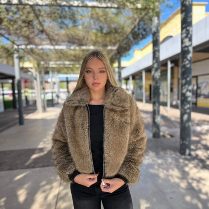 Sophie | Elegante Bomber Pelle Donna Invernale con Pelliccia Sintetica 1