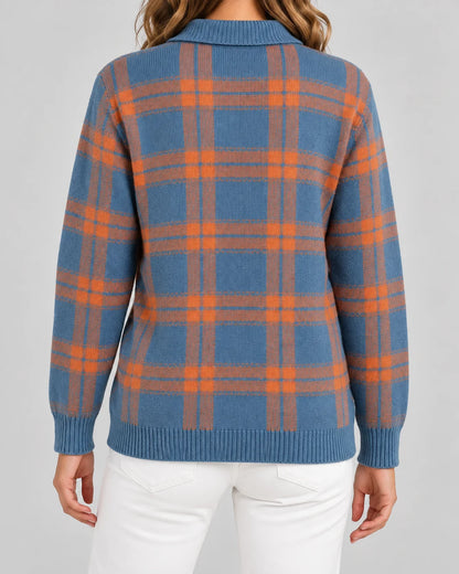 Sophie | Elegante Cardigan a Quadri in Maglia per Donna 1