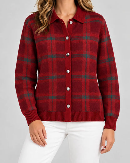 Sophie | Elegante Cardigan a Quadri in Maglia per Donna 10